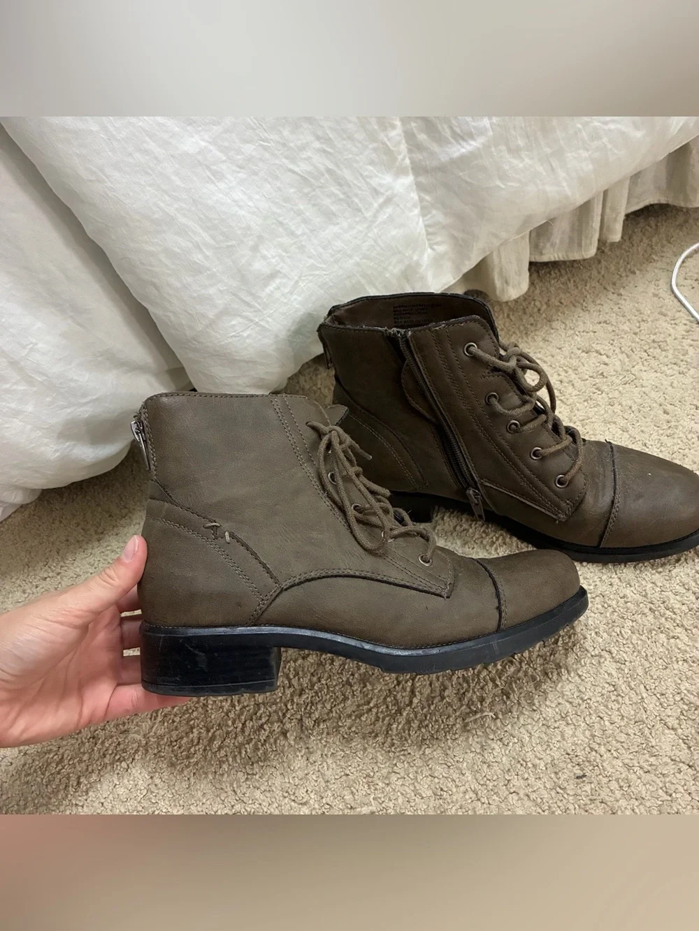 Madden Girl Lace-up Ankle Boots with Side Zipper